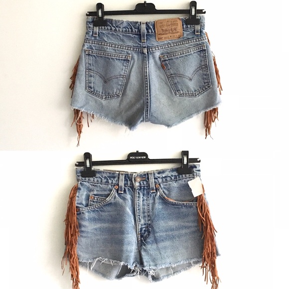 Levi's Pants - LEVI’s Denim Cut Off Shorts Side Tassels Fringe 28